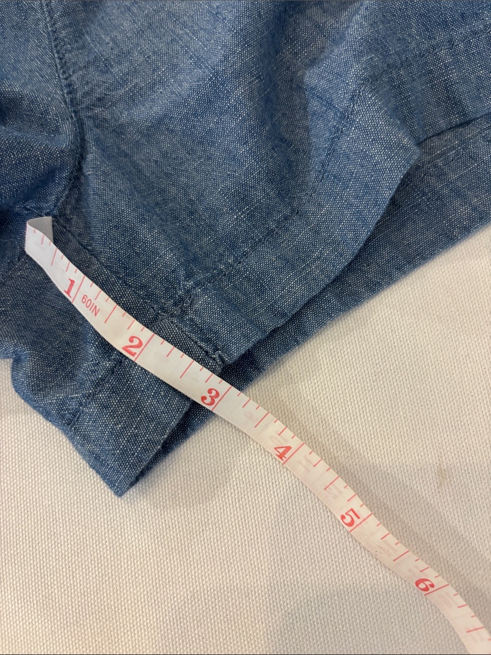 J. Crew Women’s High-Waist Drawstring 3”Cotton Shorts - Denim Blue. Small - Picture 6 of 7